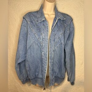 Blue denim zip up jacket